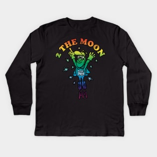 To the moon cartoon Kids Long Sleeve T-Shirt